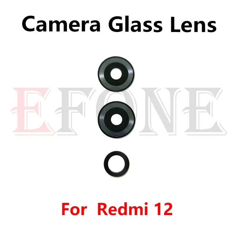 ل Xiaomi Redmi 14C 13C 12C 12 الكاميرا الخلفية الخلفية غطاء للعدسات الزجاجية مع ملصق لاصق استبدال أجزاء #4