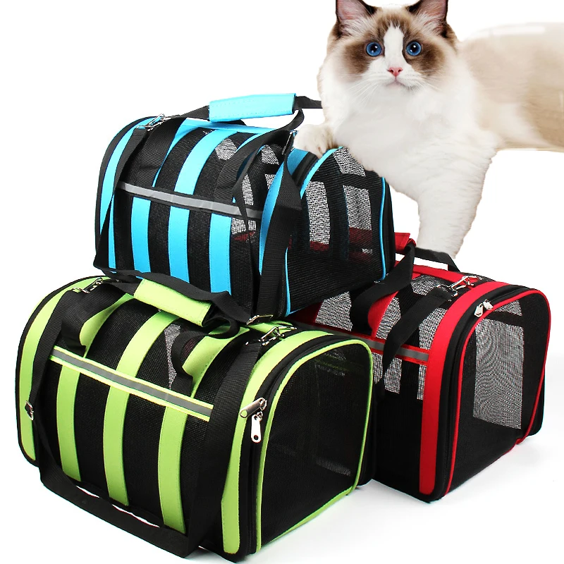 Pet Dog Cat Carrier Bag Portable Mesh Breathable Cat Bags Outdoor Travel Outgoing Transport Bag for Cats Small Dog Pet Handbag