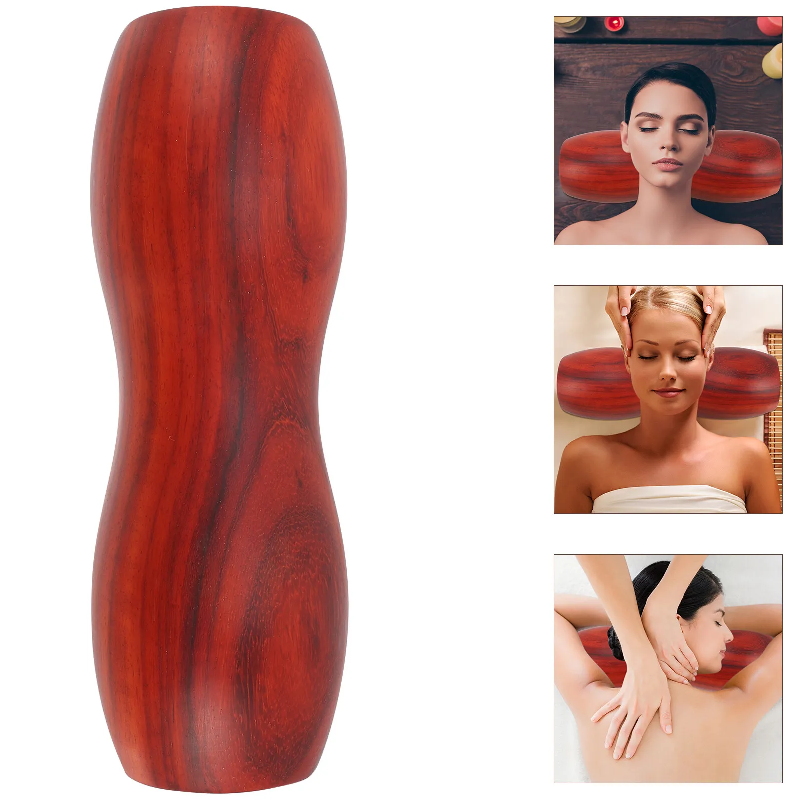 Almofada de Pescoço em Madeira Tipo U, Suporte Ergonômico Cervical para Sauna, Banho de Vapor e Uso Diário em Casa, Design em Madeira Natural Lisa e Resistente