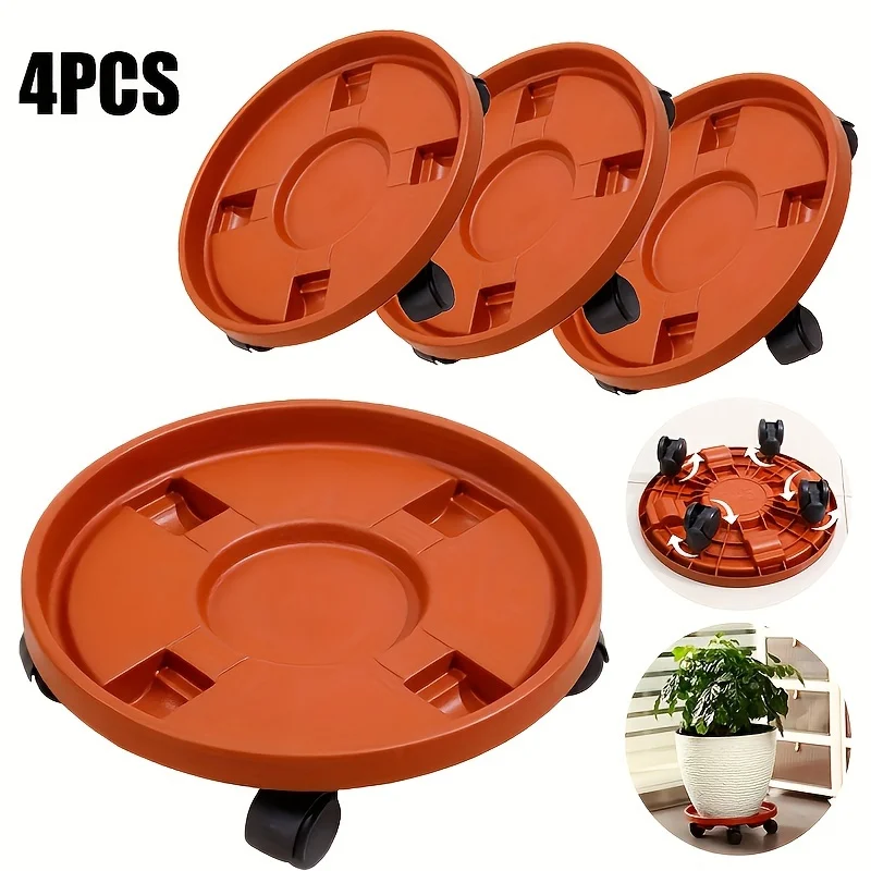 4pcs-heavy-duty-plant-saucers-with-360°-wheels-thickened-round-flower-pot-tray-movable-base-for-indoor-outdoor-use