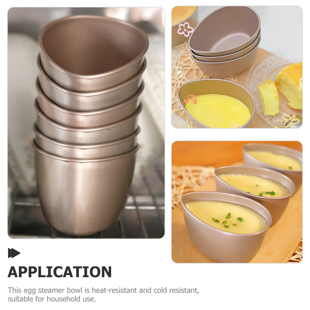 

2pcs Carbon Steel Egg Steamer Bowls Rustproof Lightweight For Pudding Baking Kitchen Prep Small Serving Bowls Food Cooking Tools