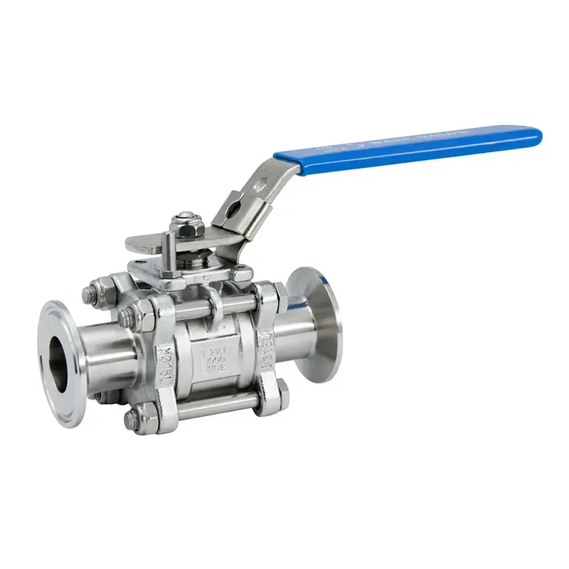 1.5 Inch Stainless Steel 3 PC Full Bore Ball Valve SS304 Sanitary Stainless Steel Surety Manual Three-piece Tri Clamp Ball