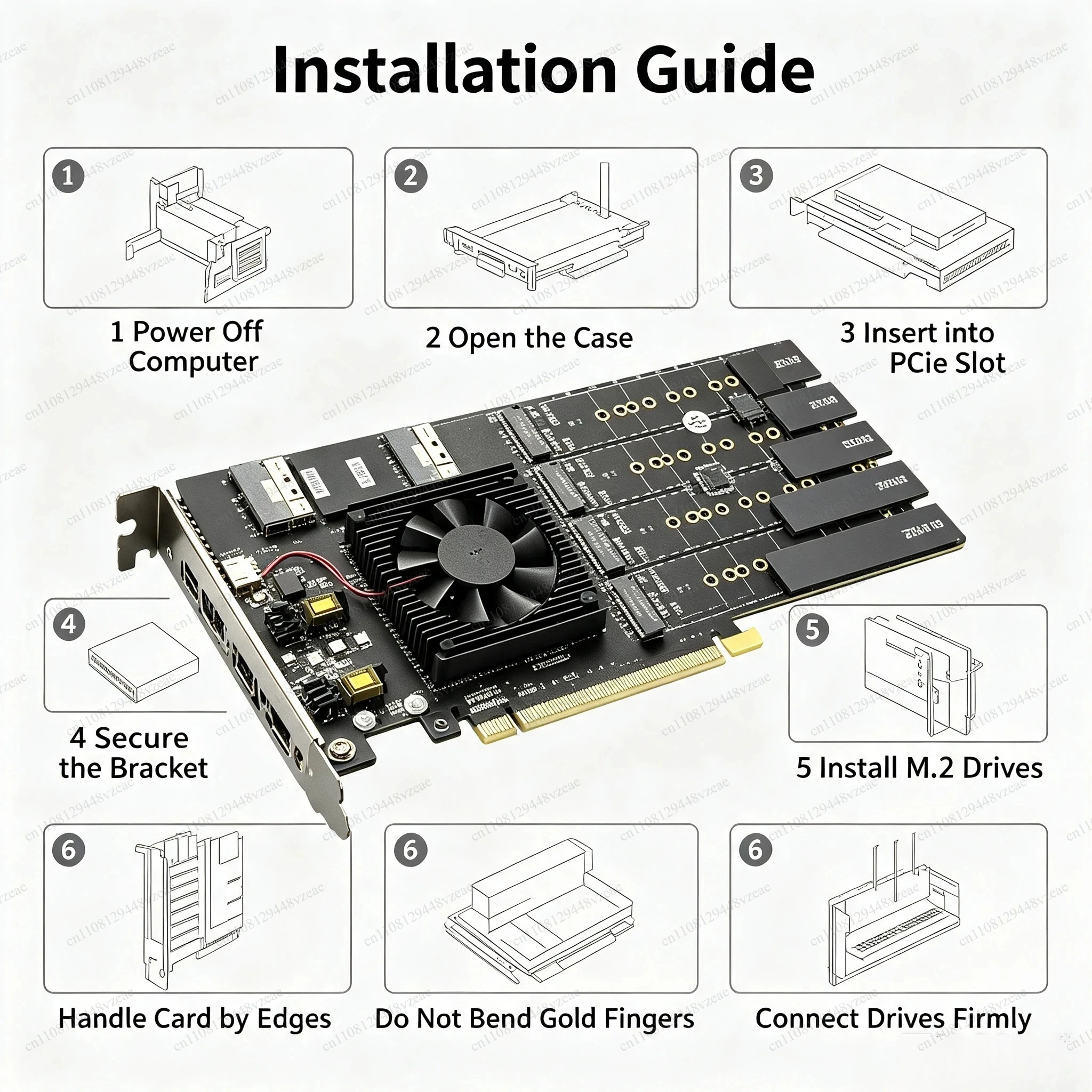 Support M.2 NVMe SSD & U.2 NVMe Drive PCIe4.0 Expansion Card with PEX Switch Chip, No Motherboard Bifurcation Required