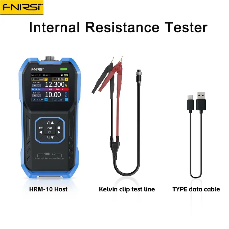 

FNIRSI HRM-10 Battery Voltage Internal Resistance Tester Capacitor Tester 18650 High-precision AC Acid Lithium Lead Car Battery