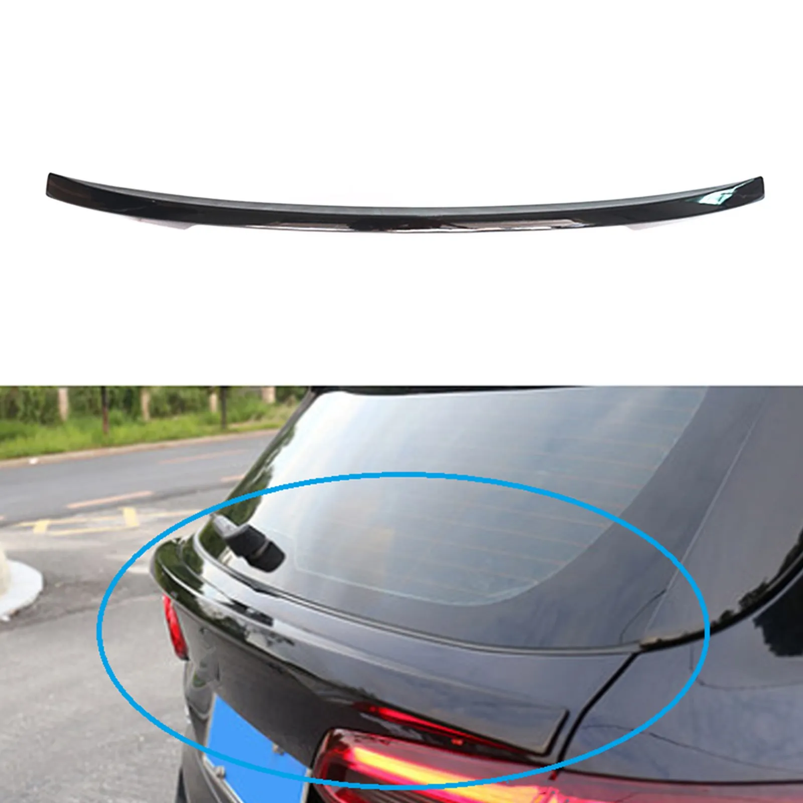 Car Rear Trunk Middle Spoiler Wing Renegade Design Tail Center Window Mid Splitter Auto Part For BMW X7 G07 2019-2024