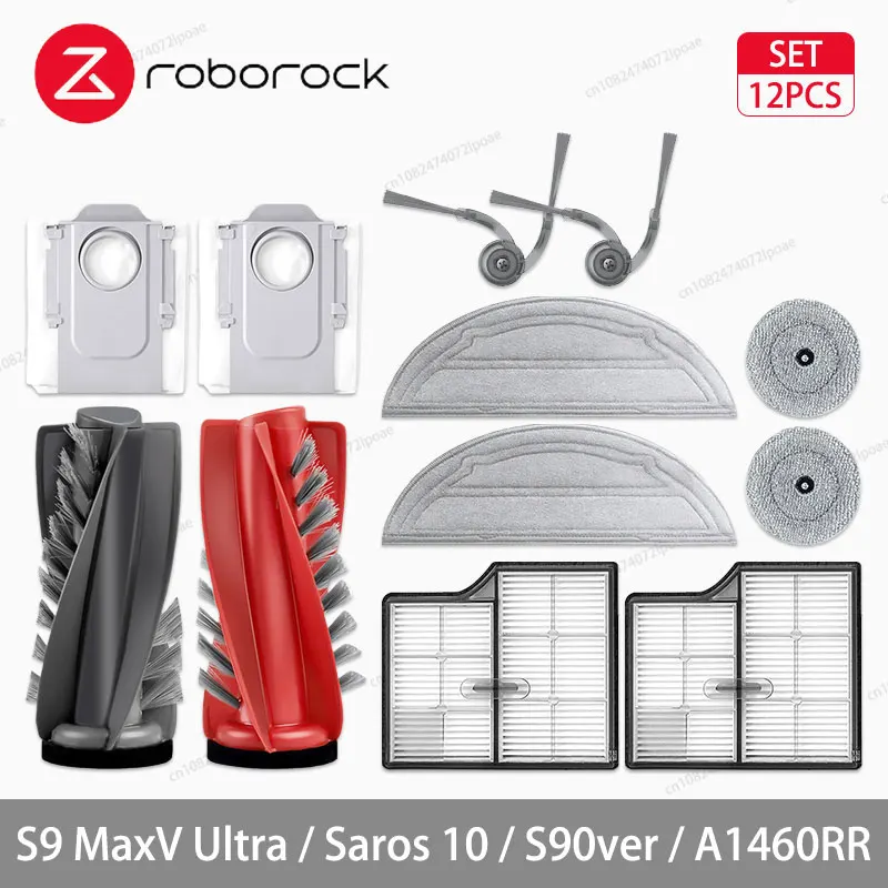 Roborock S9 MaxV Ultra / Saros 10 / S90ver / A1460RR Robotstofzuigeraccessoire Hoofdzijborstel Mopdoek HEPA-filter Stofzak