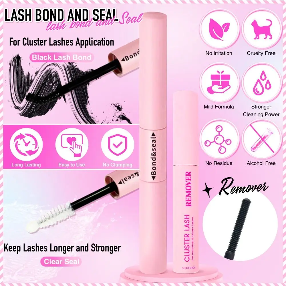Natural Look False Eyelashes Bond and Seal Wispy Style DIY Lash Extension Kit Cluster Design Fake Eyelash Makeup Enhancement view 5