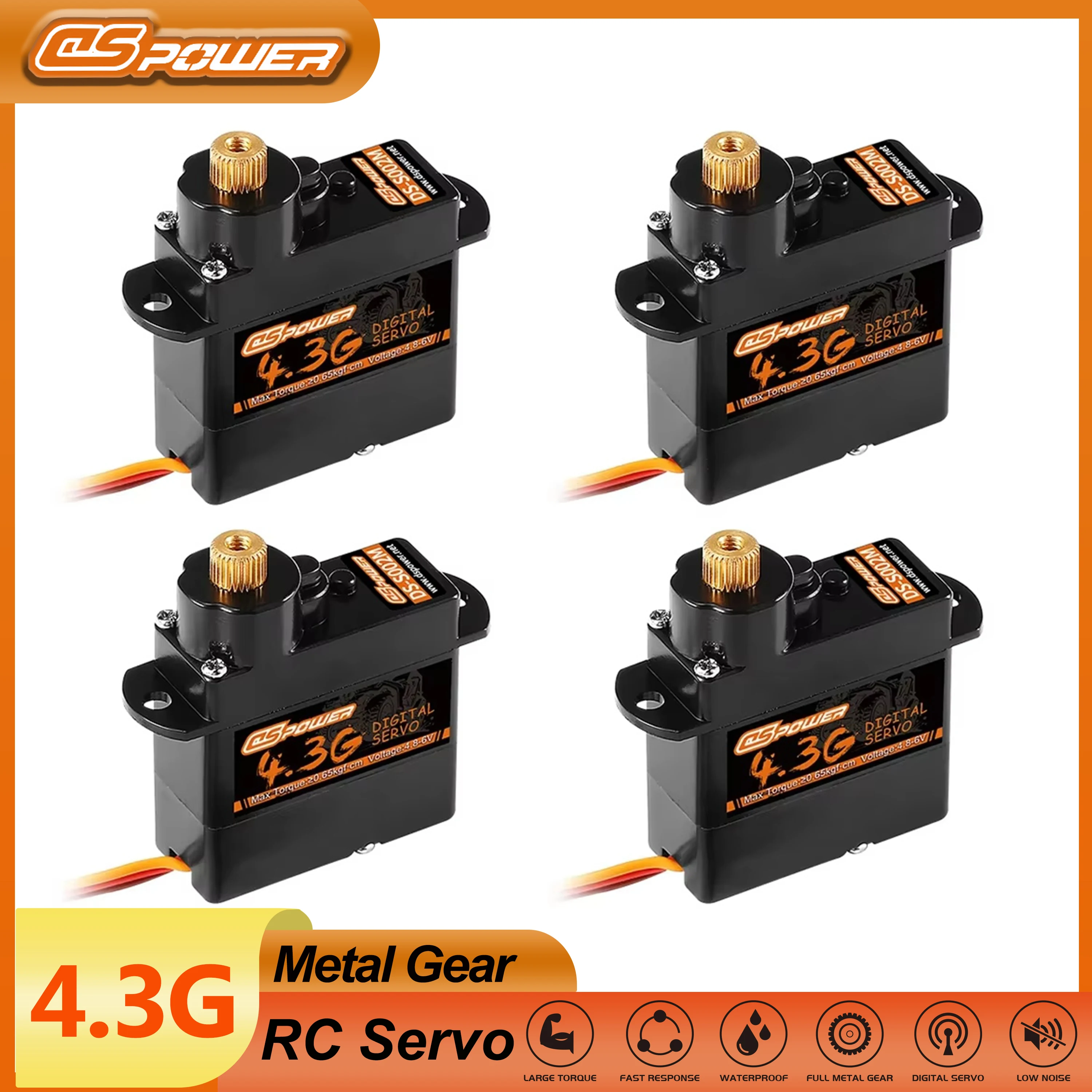 

4pcs/lot DSPOWER 4.3g Micro Metal Gear Mini Digital Servo for RC Plane Cars Fixed-wing Helicopter Dron Wltoys Axial Aircraft