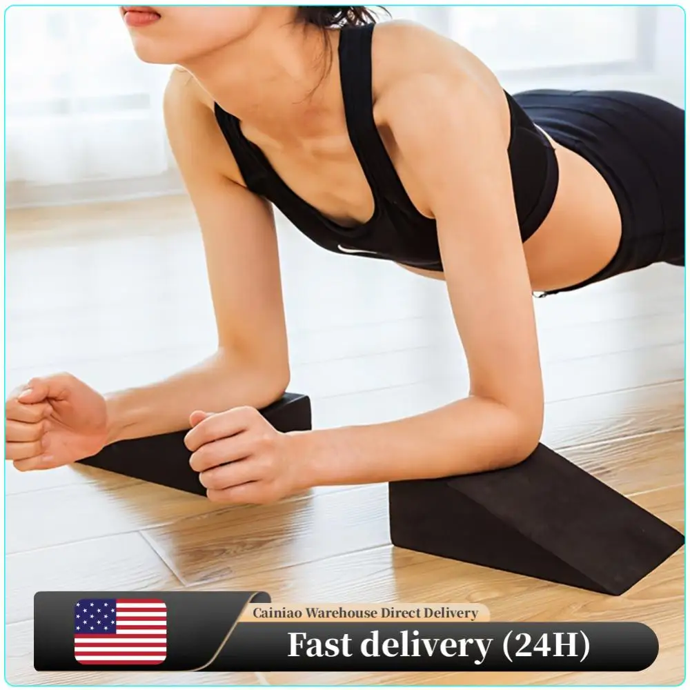 

2 шт. йога-блоки-клинья для приседаний, многофункциональная наклонная доска для йоги, нескользящий растяжитель для икр для домашнего спортзала