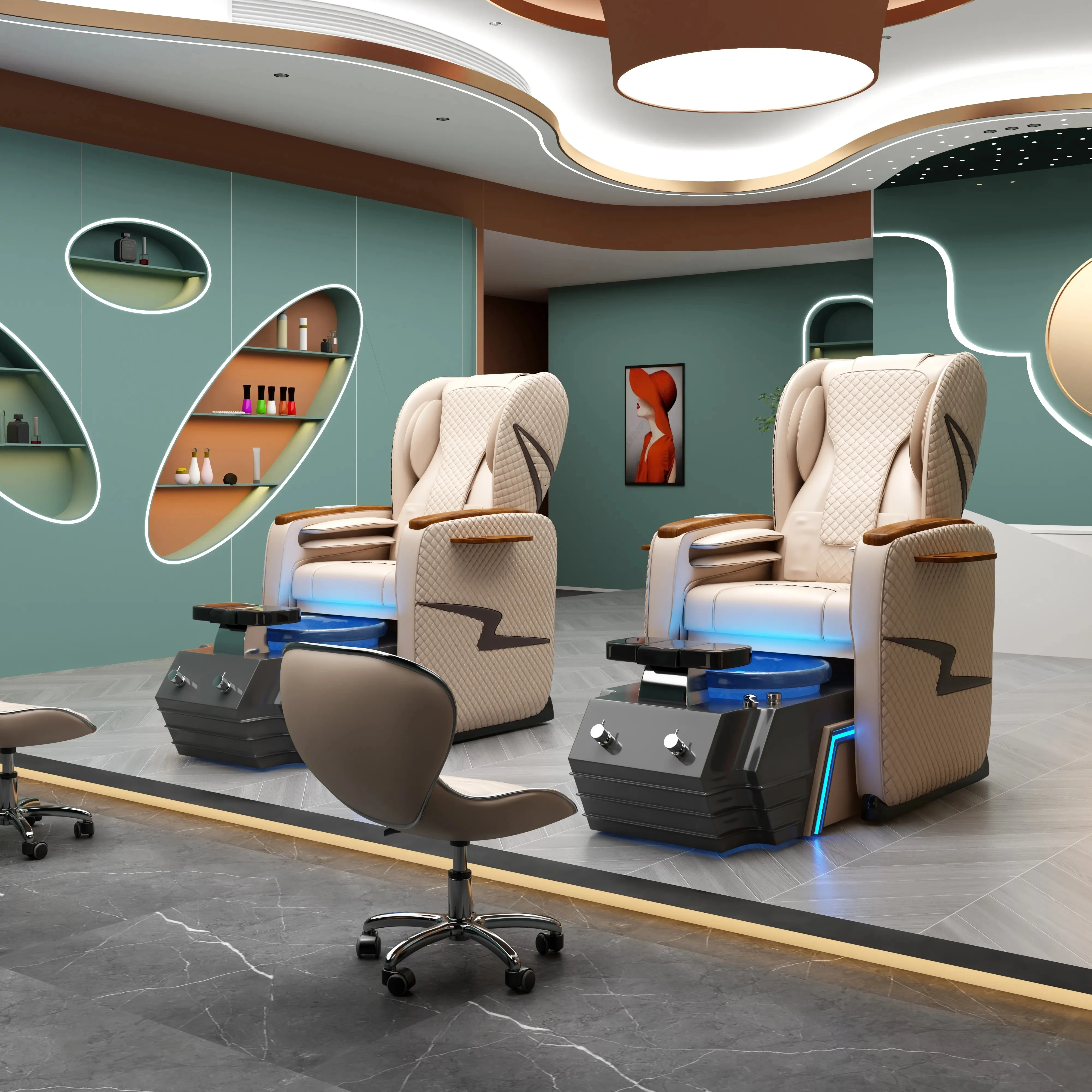 Massage Table,Wholesale Modern Luxury Beauty Nail Salon Furniture Pipeless Whirlpool Discharge Pump Foot Spa Massage Pedicure Ch