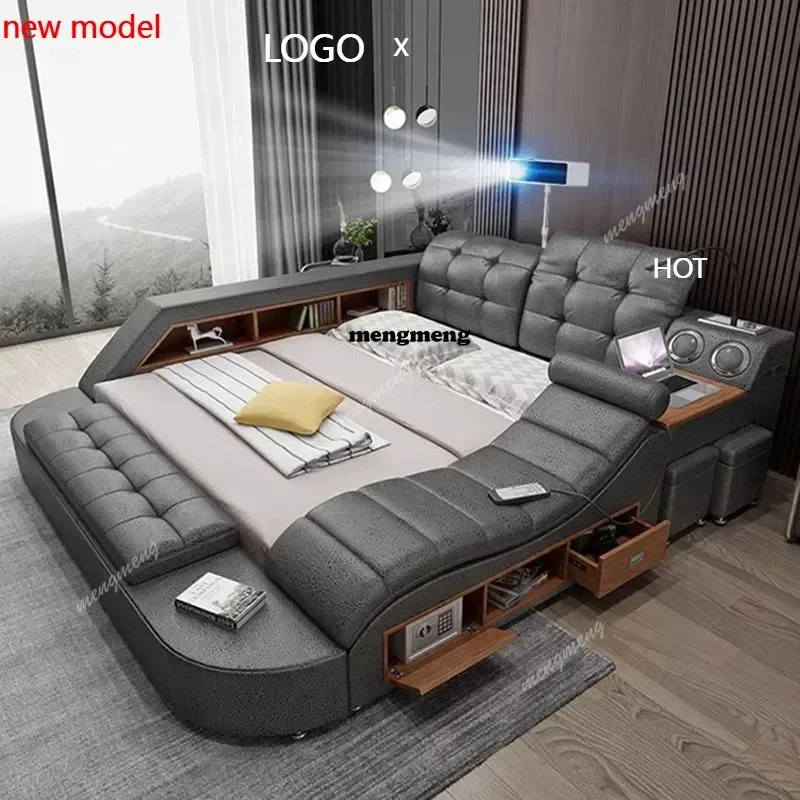 

Электронная кровать H132 Queen Luxury с японской татами-обивкой, прикроватные тумбочки, мебель для спальни King Size