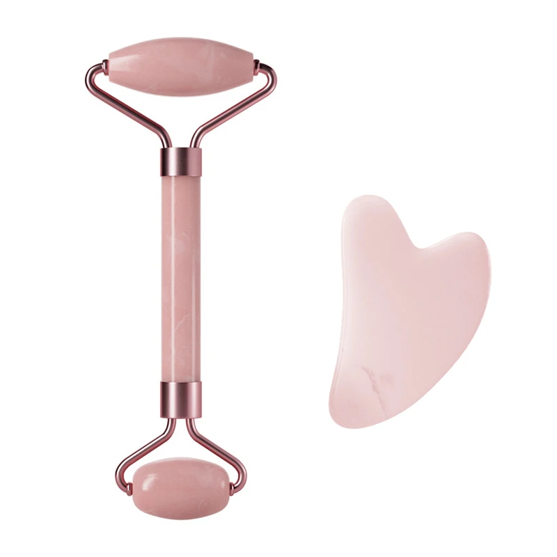 

Pink White Gua Sha Roller Massager Body Scraping Face Massage Tool Set for Scraping Facial Skin Beauty Care Resin Guasha Board