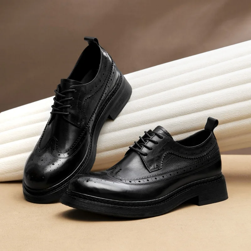 

Мужская винтажная обувь высокого качества из натуральной кожи, роскошные классические мужские деловые классические классические элегантные итальянские черные туфли из воловьей кожи