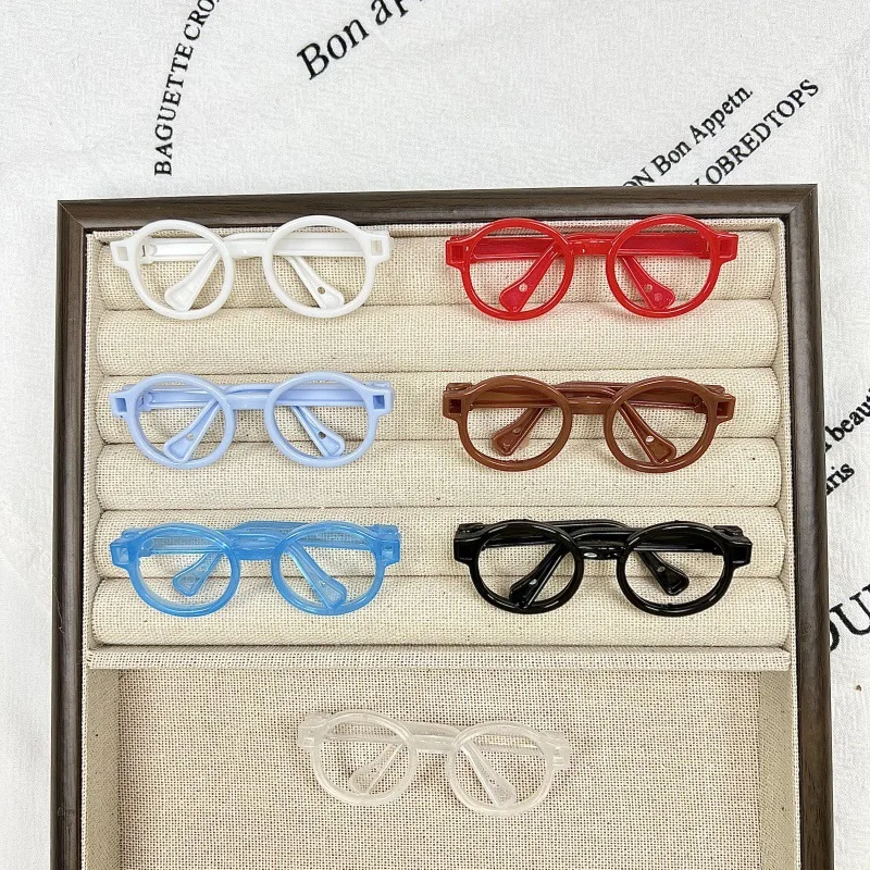 

6.5cm Glasses for Labubu Accessories Transparent Plastic Glasses for Labubu Dolls Plush Doll for DIY Toys Doll Glasses Accessory