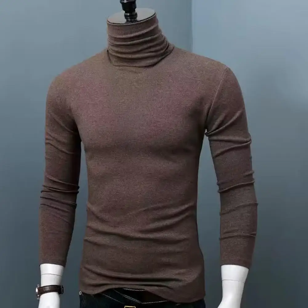 Fall Winter Men Turtleneck Top Long Sleeve Base Shirt Slim Fit Pullover Casual Warm Tee for Cold Weather Slim Fit Men Top