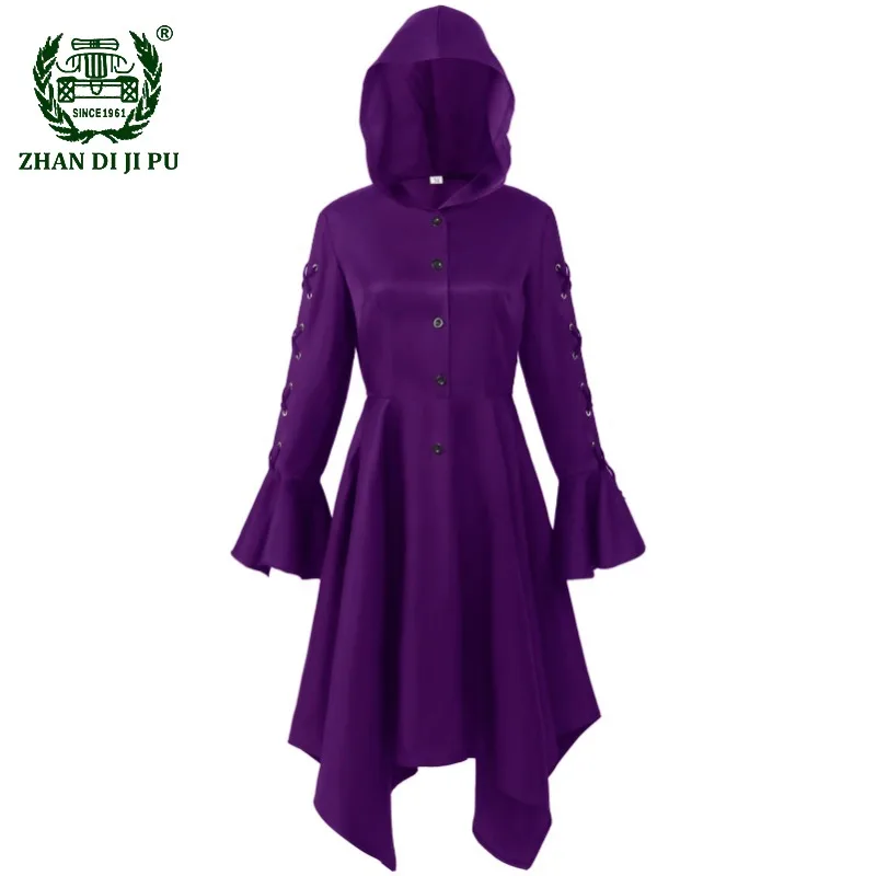 

Halloween Vintage Hoodie Dress Irregular Womens Anime Cosplay Medieval Archer Robe Pullover Long Cloak Party Christmas Costumes