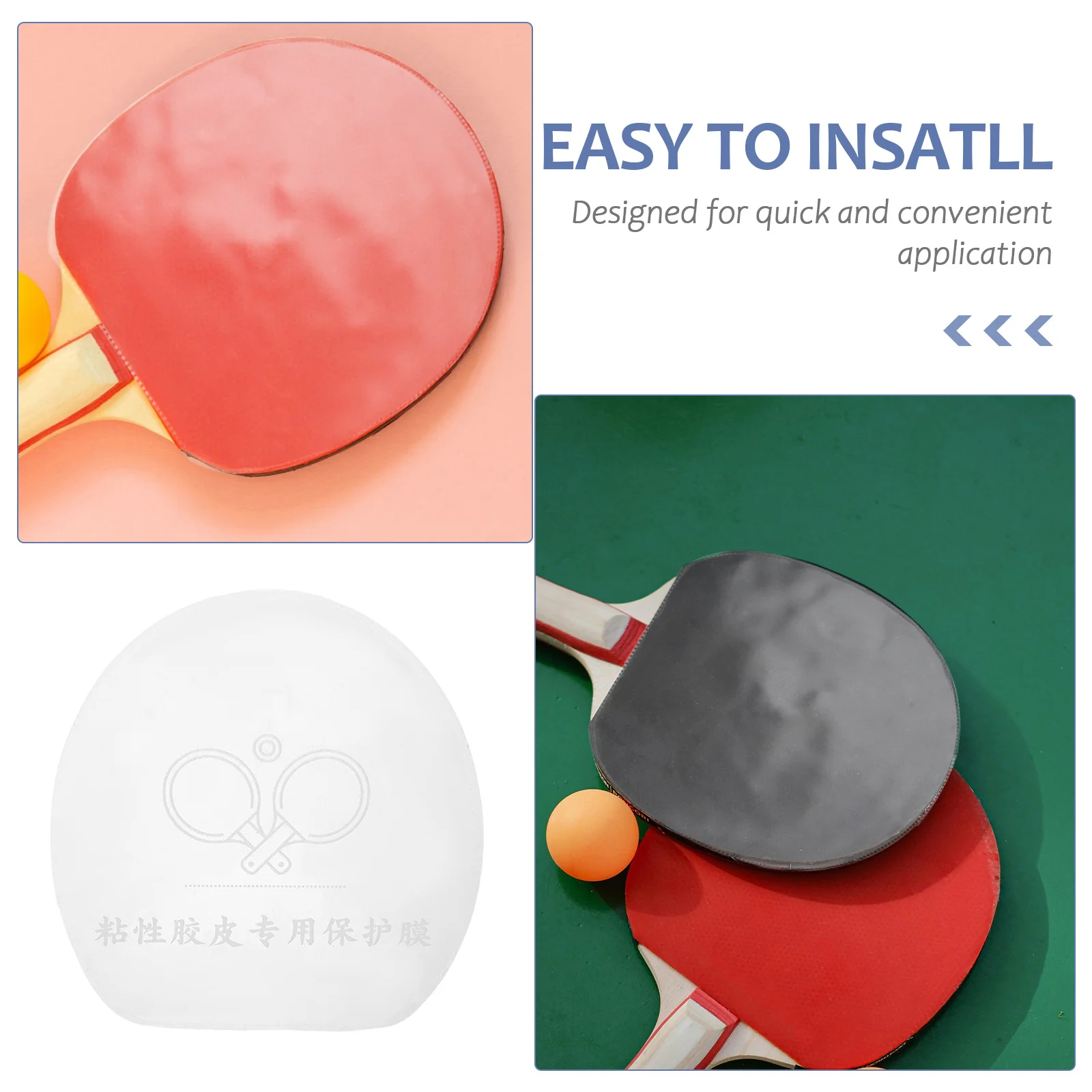 

10Pcs Table Tennis Racket Protection Film Transparent Paddle Cover Non Adhesive Sheet Paddle Guard for Sports Training