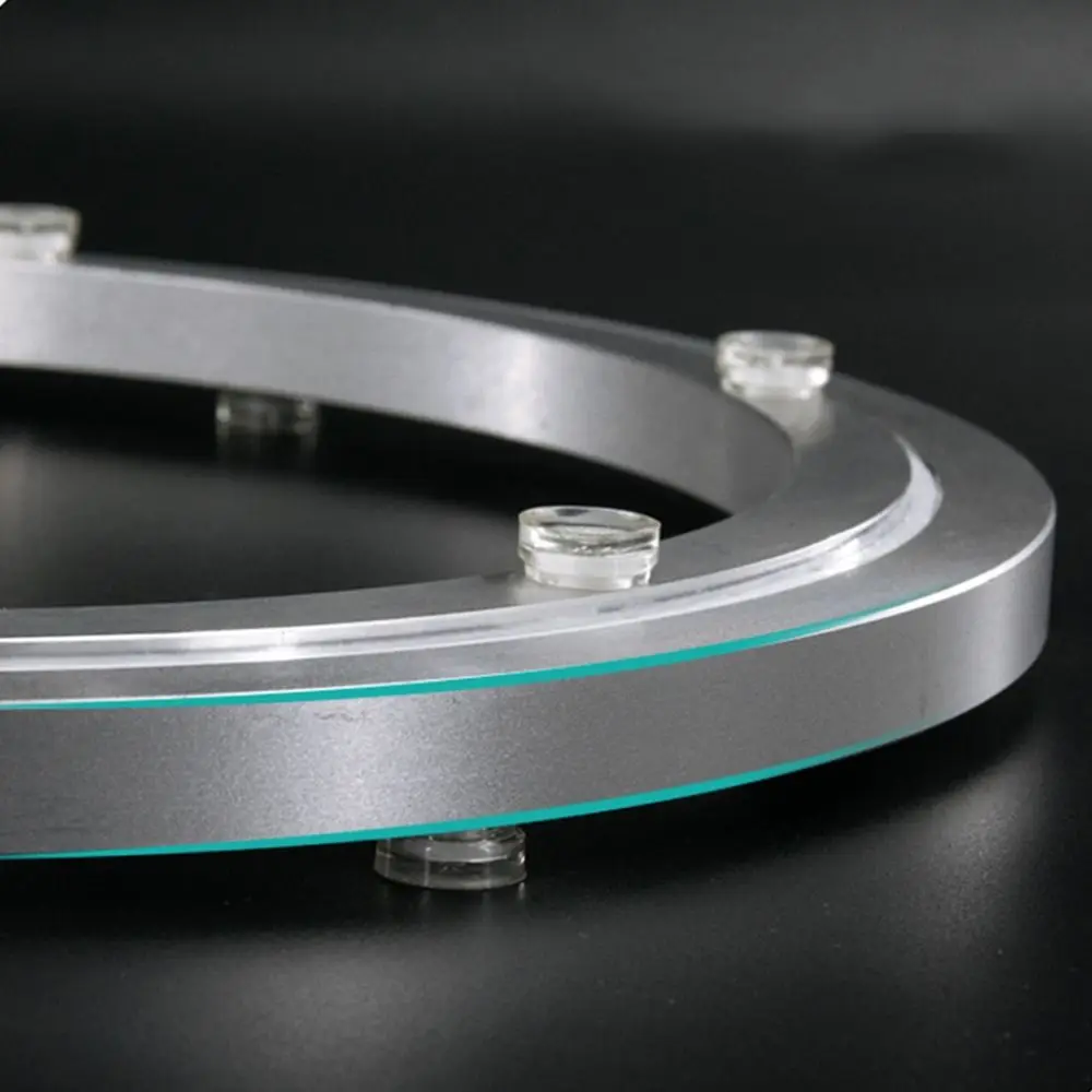 

Smooth Aluminum Table Turntable Quiet Effortless Access Round Table Swivel Plate Simple Install Large Load Bearing