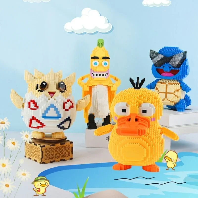 

Pokemon Building Block Cartoon Psyduck Squirtle Togepi Banana Micro Diamond Bricks Figures Model Toys for Children Gifts