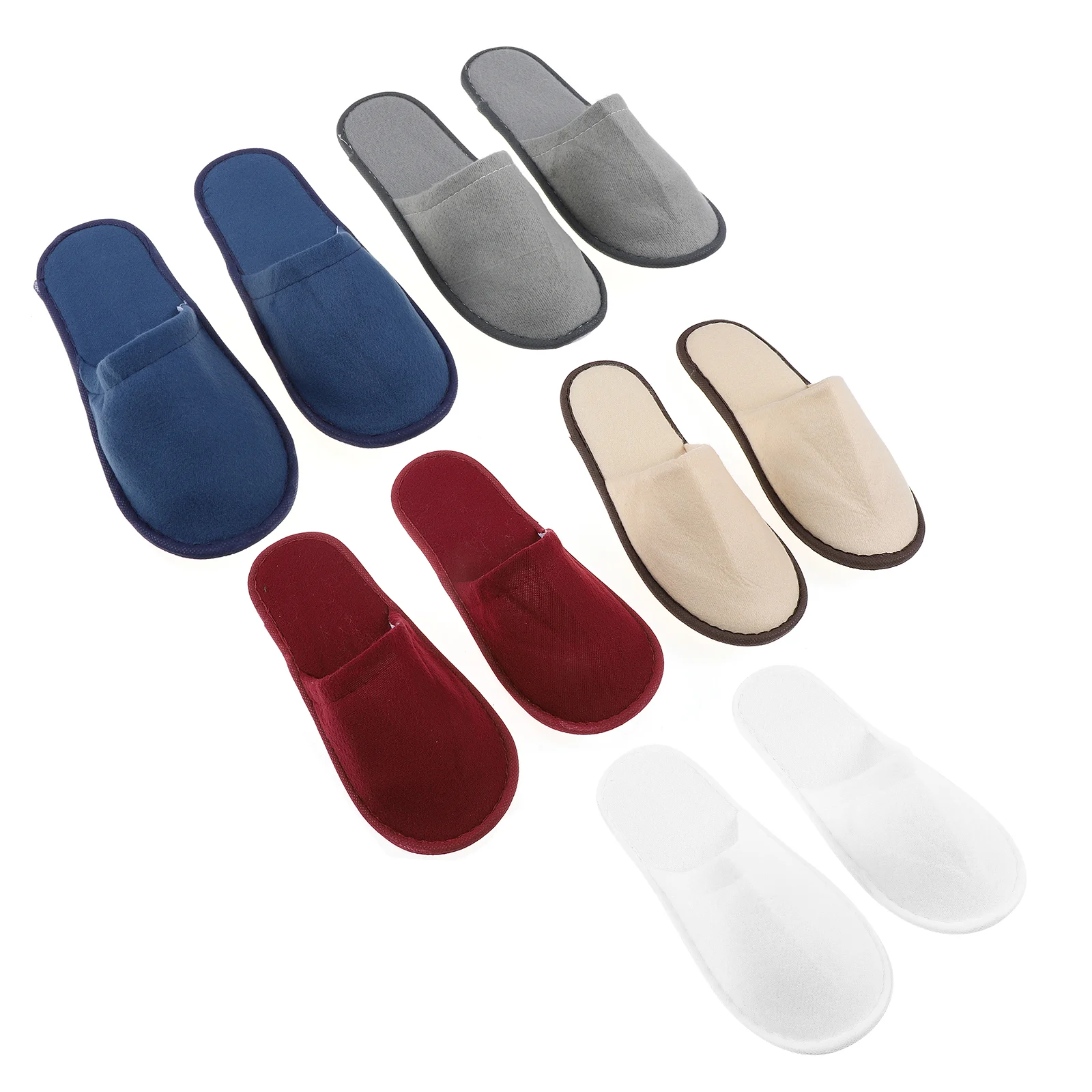 5 Pairs Hotel Guest Slippers Disposable Brushed Cloth Home Footwear One Time Use Bathing Slippers Foot Bath Pot Accessory