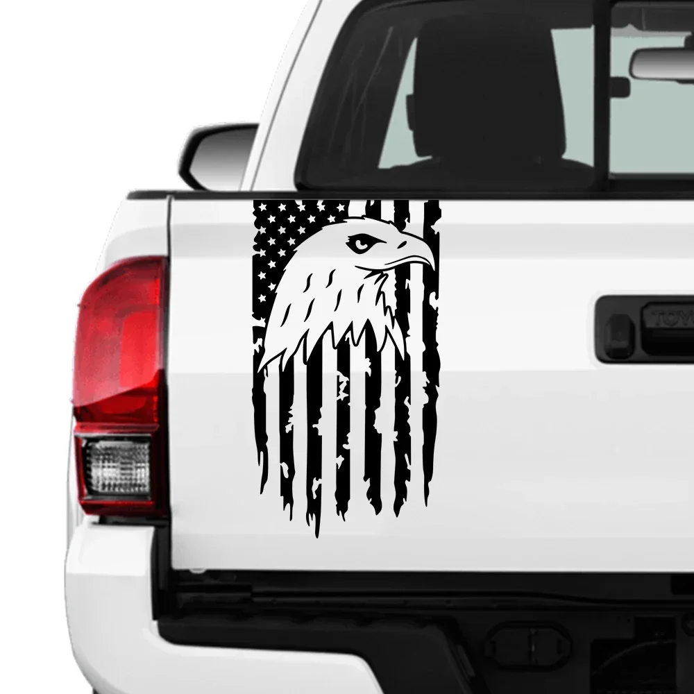 

Car Stickers American Eagle Totem Flag Styling Truck Vinyl Cover Pickup Trunk Tailgate Tail Decor Decal Auto Tuning Accessories