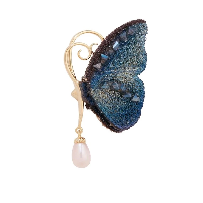 

High-end fringed brooch embroidered pearl corsage gift