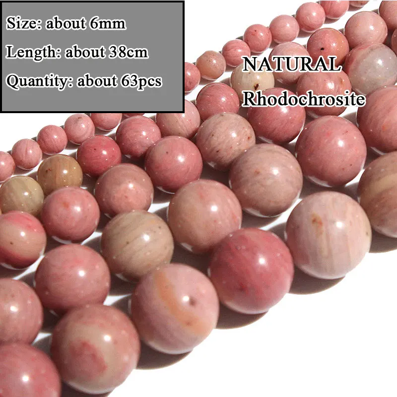 Wholesale Natural Rhodochrosite Various Shape Stone Beads Round Faceted Rondelle Square Oval for Jewelry Making Diy Bracelet