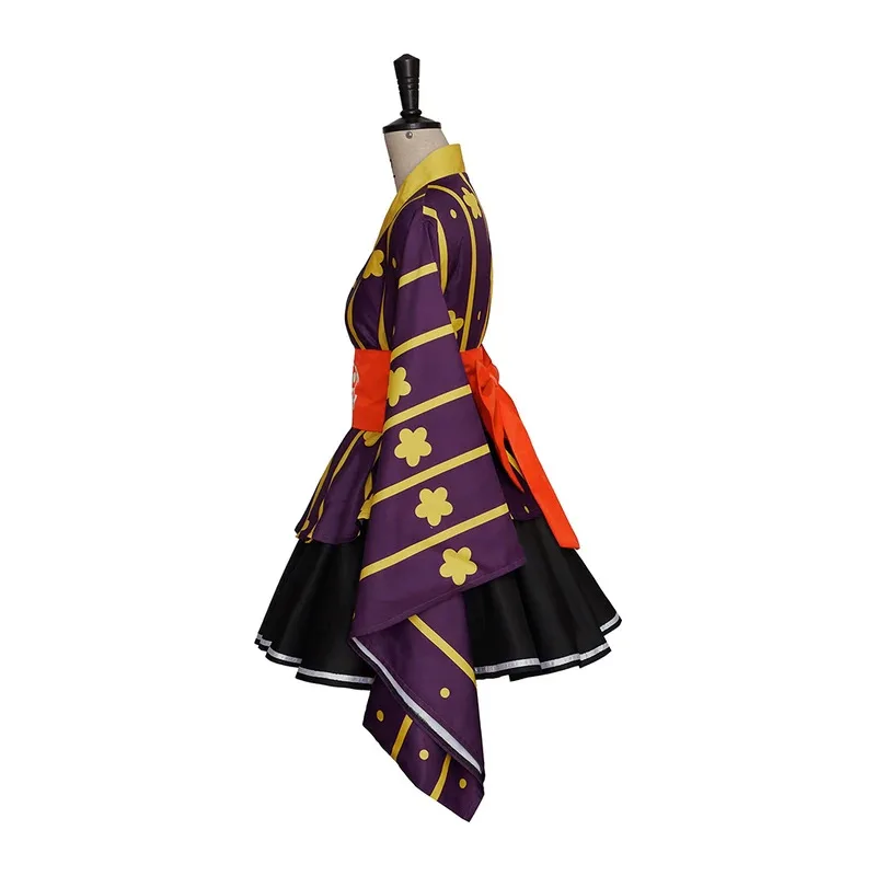 

COSda@In Stock Roronoa Cosplay Women Purple Printed Kimono Zoro Cosplay Uniform Dress Cosplay Anime Fancy Party Women Halloween