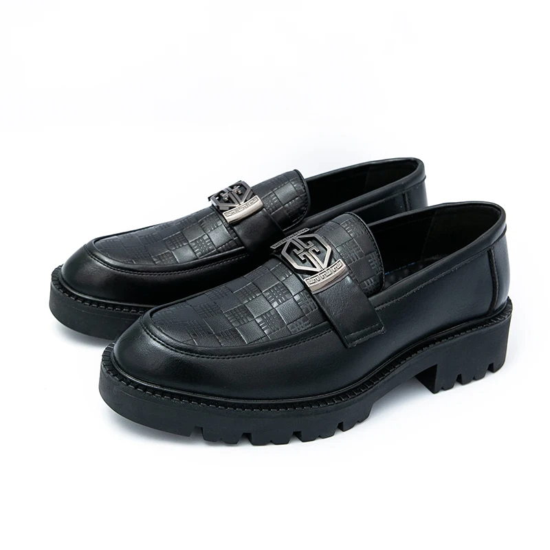 

Men Loafers PU Thick Sole Round Toe Fashionable Classic Comfortable Men Business Formal Banquet Shoes