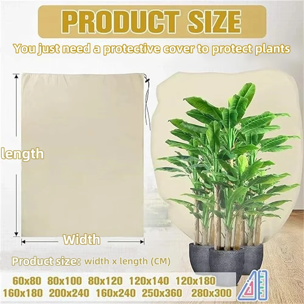 Plant Anti-freeze Protective Cover Cold-proof Tree Cover Winter Warm and Breathable Drawstring With Zipper  1 piece