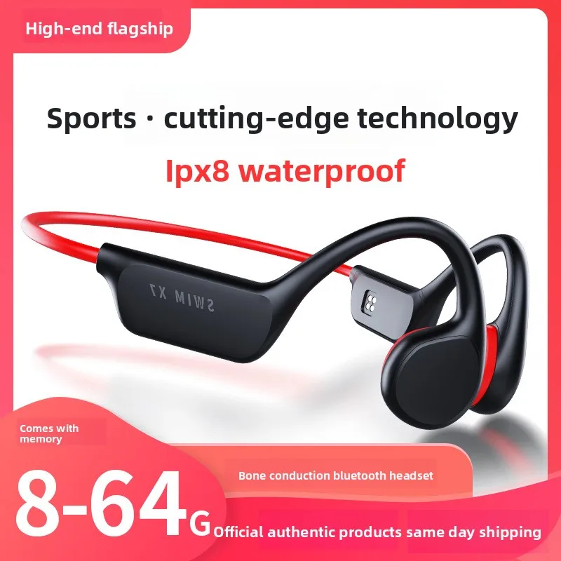 

New bone conduction bluetooth wireless headset X7 with 32G memory swimming headset not in ear running sports headset