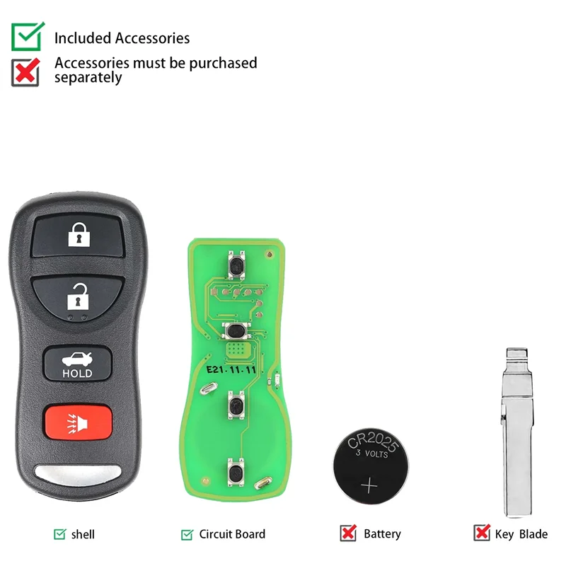 

AS-Xhorse XKNI00EN Universal Wire Remote Key Fob Flip Separate 4 Button For NISSAN Style For VVDI Key Tool 5Pcs/Lot