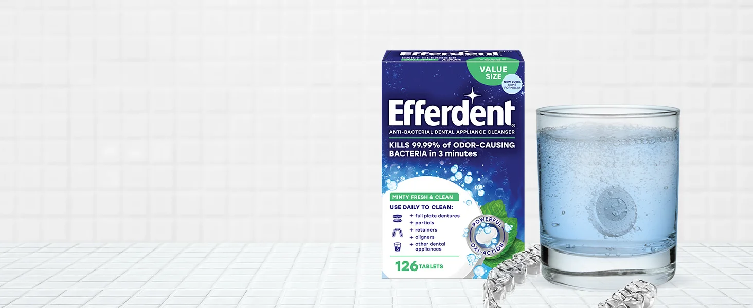 Efferdent Minty Fresh & Clean tablets clean while giving them a minty fresh flavor