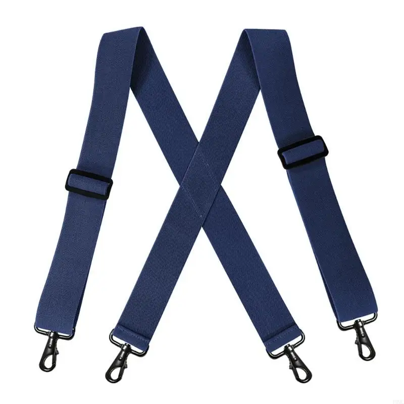 49MC Suspenders adultos com metal 4 clipe para camisa roupas trabalho Belinha elástica forma X forma trabalho