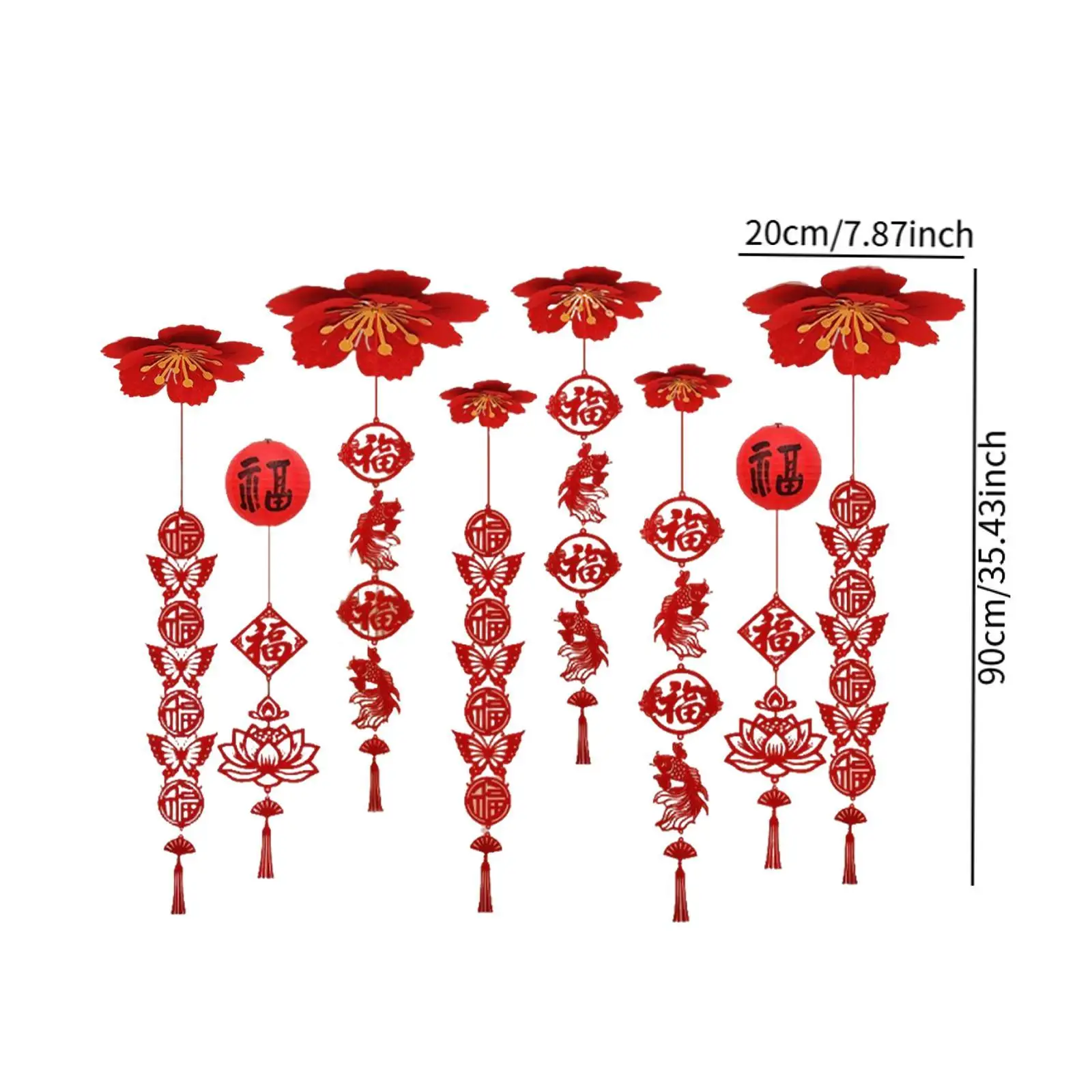 Chinese New Year Ceiling Decoration,2026 Lucky Chinese Pendant Sturdy Decorative Red Traditional Fu Character for Ceiling view 6