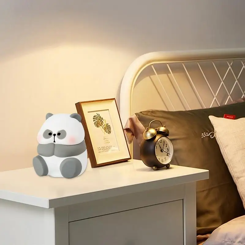 

Cute Panda Night Light Animal Night Lamp Cute Panda Soft Silicone Touch Control Rechargeable Cartoon Panda Desk Lamp Convenient