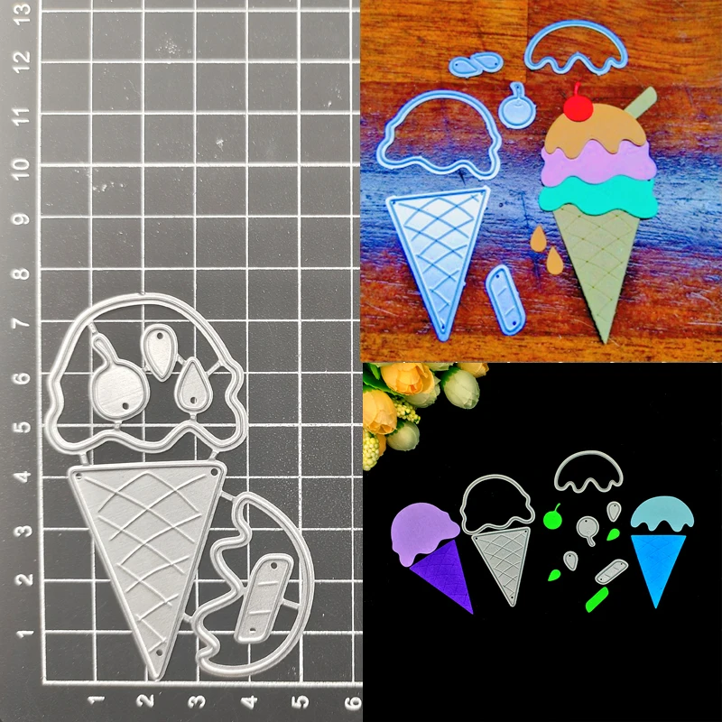 

Ice Cream Template Metal Cutting Dies Stencil Scrapbook Diy Album Stamp Paper Card Embossing Decor Craft Knife Mould