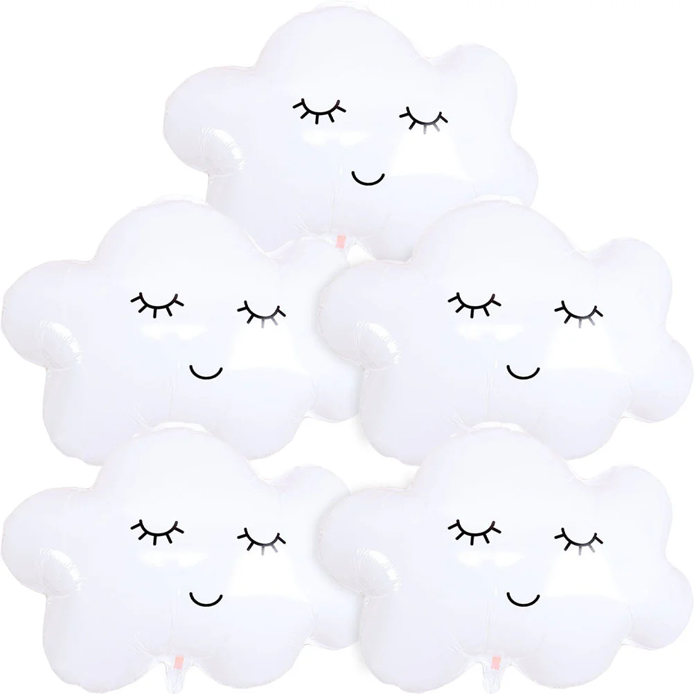 

5 Pcs Cloud Aluminum Film Balloon Birthday Inflatable Balloons Decorations Ballons Scene Layout Props The Clouds