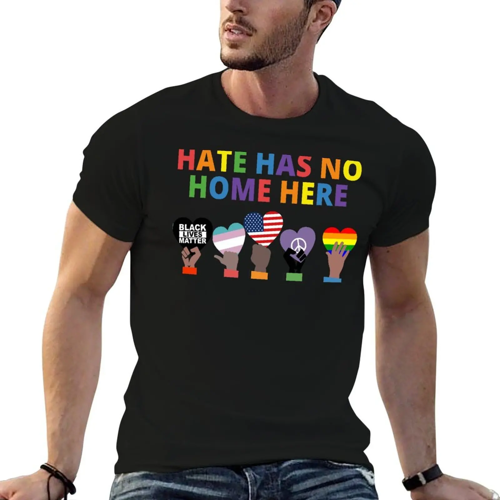 LGBT- Hate Has No Home Here, Vote Hand Tee, Equality Symbol Gift T-Shirt funny meme t-shirts sweat outfits for men