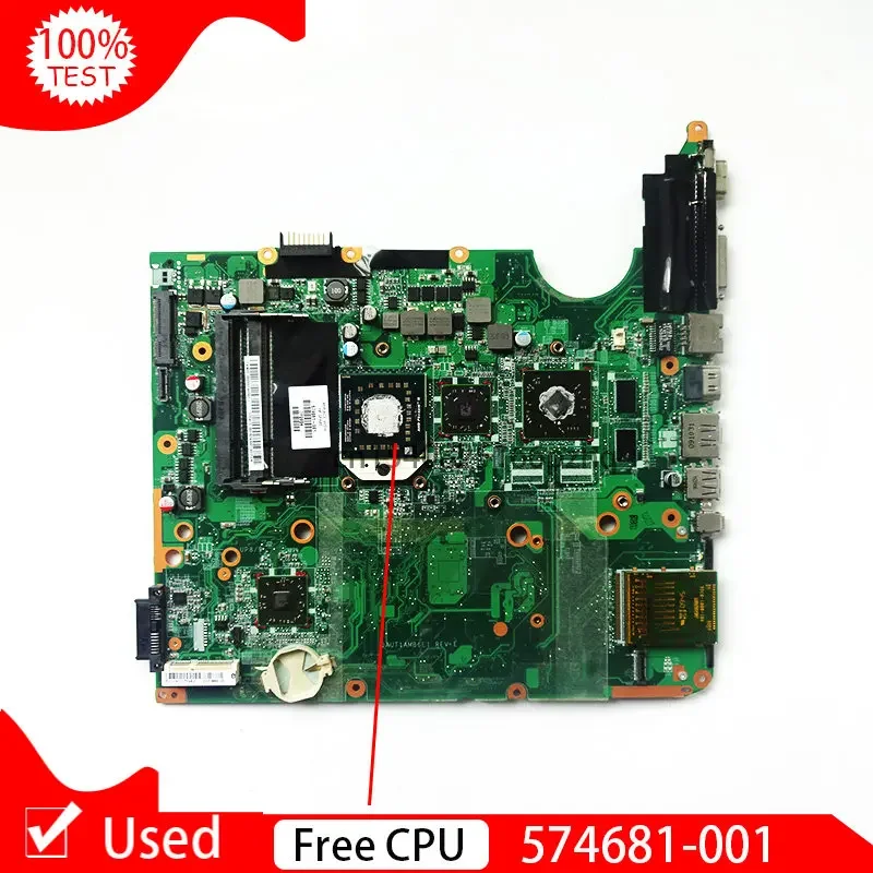 Used FOR HP DV7-3000 Laptop Motherboard 574681-001 DAUT1AMB6E1 REV:E HD 4650 512MB Mainboard