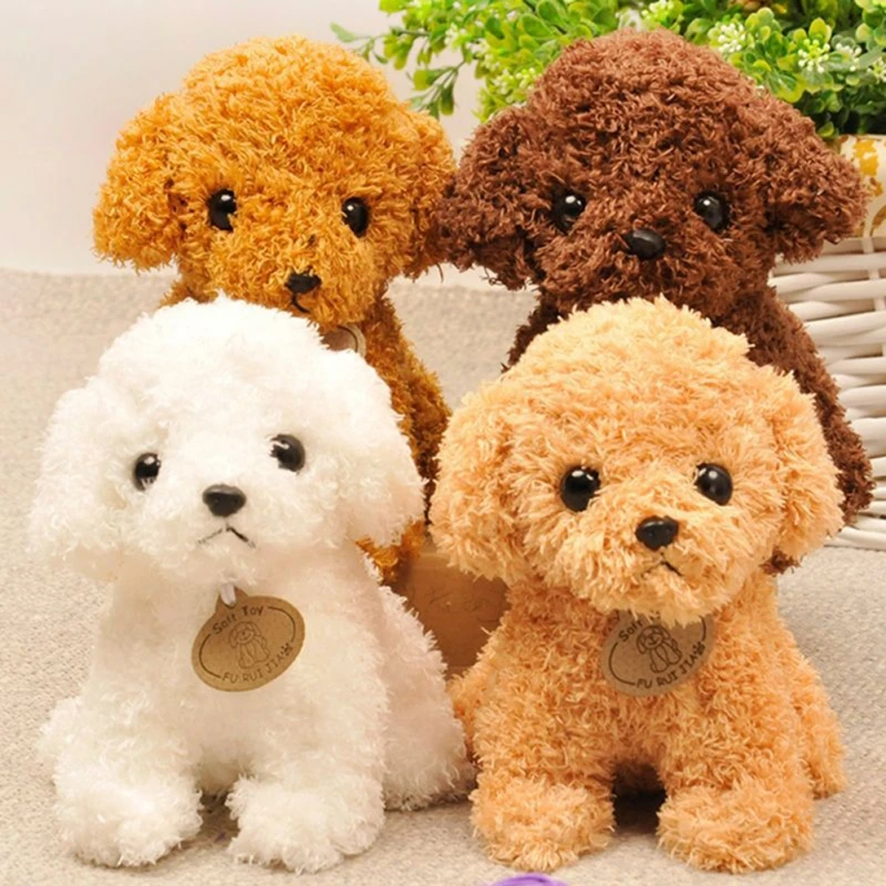 18cm Simulation Dog Poodle Plush Toys Cute Animal Suffed Doll for Christmas Gift Simulation Teddy Dog Lady Stuffed Toys Doll