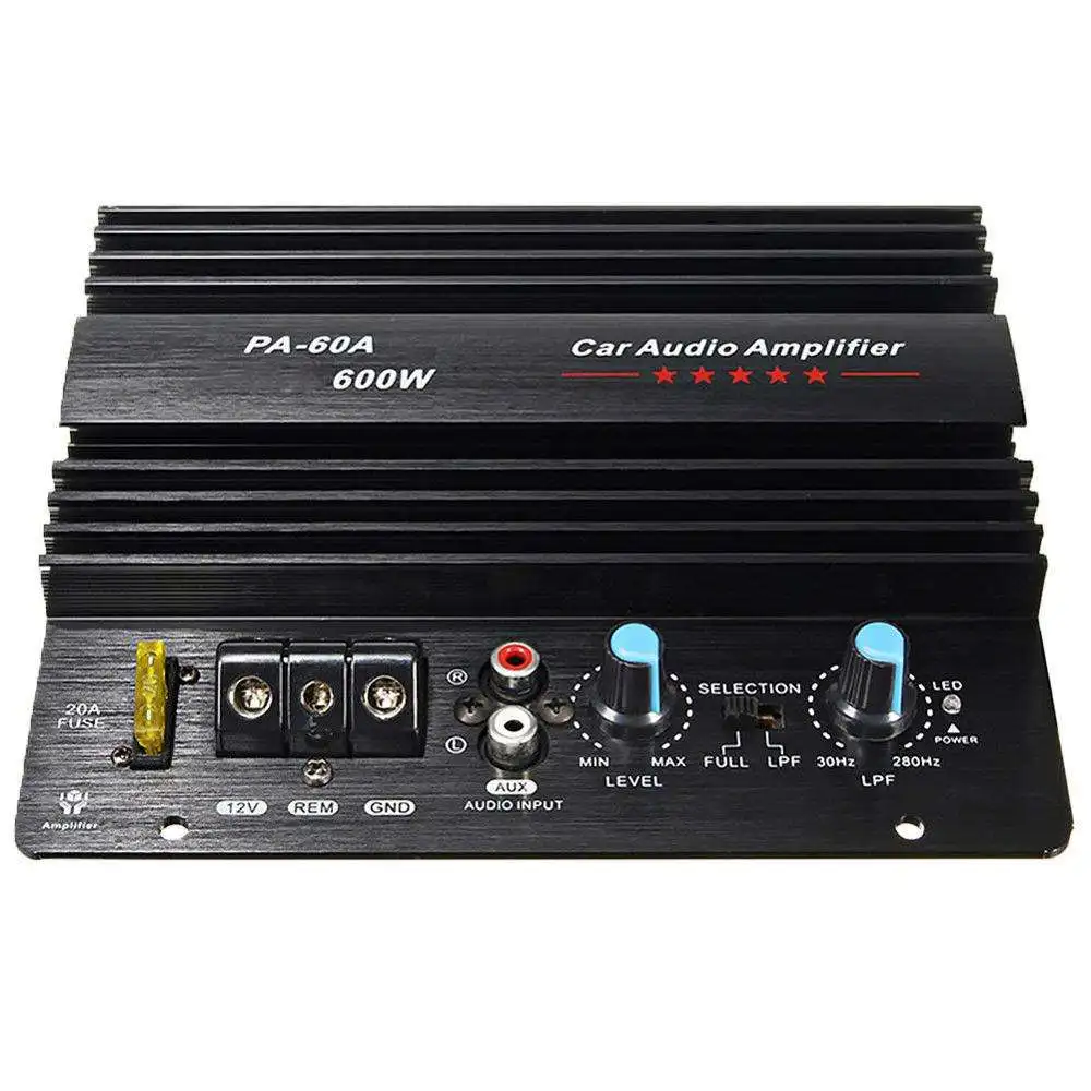 Car Power Amplifier 600W Car Audio Amplifier 12VMono Channel High Power Car Amplifier Board Bass Lossless Module Sound Subwoofer