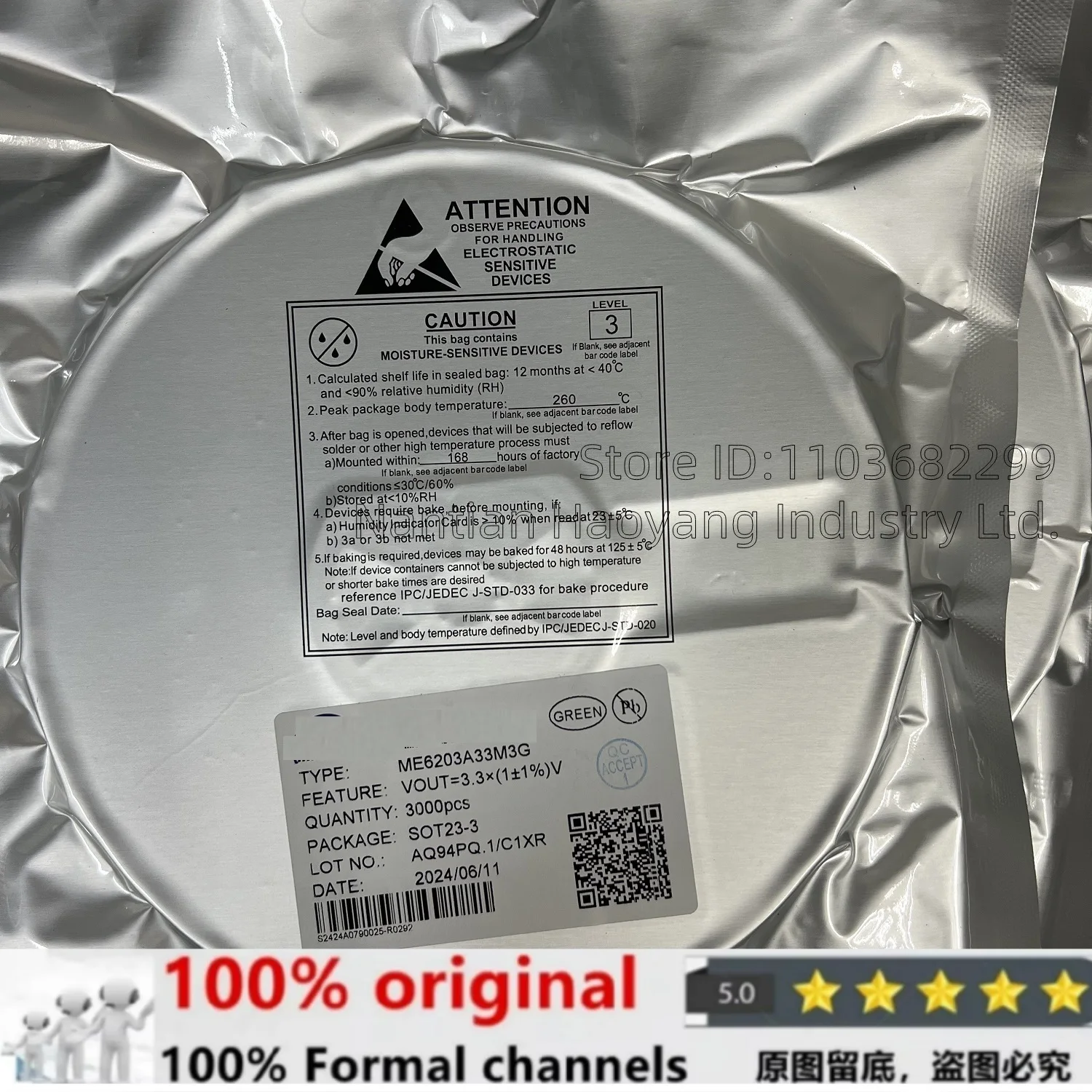 

Original Only with Free Shipping 50pcs/100pcs/Lot ME6203A33M3G