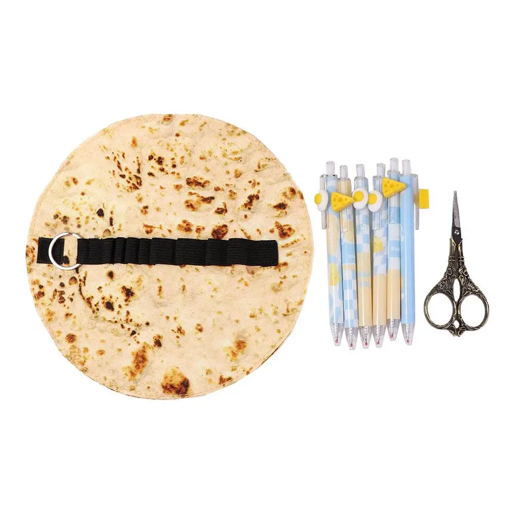 Creative Funny Pancake รูปร่างโรงเรียนเครื่องเขียนคอลเลกชันกระเป๋าปากกากระเป๋าแพนเค้กดินสอกรณีดินสอกรณีกล่องดินสอ