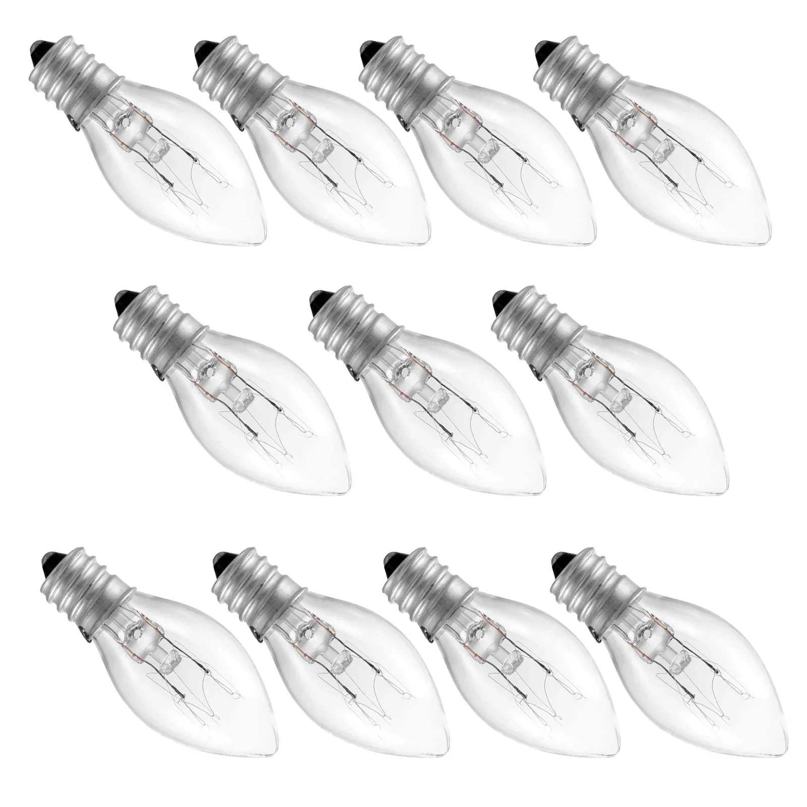 10pcs/set C7 7W/10W E12 Bulbs 110v/220v 52*23mm/2.05*0.91in Christmas Chandelier Plug-in Flea Trap Salt Lamp Candle Light Decor