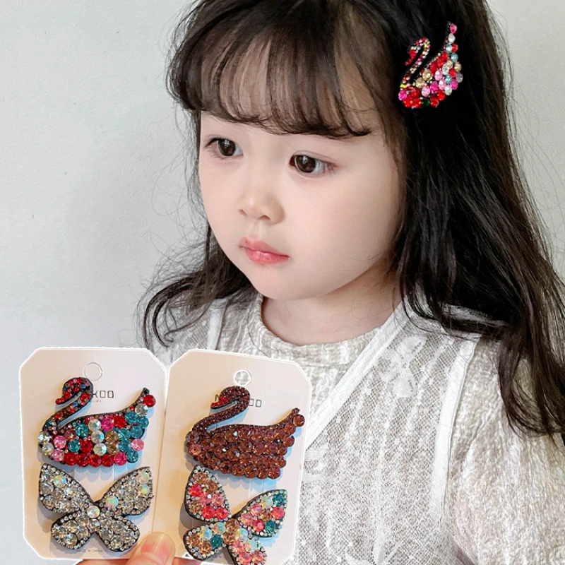 2024 New Children Colors Fashion Shiny Butterfly Ornament Hair Clips Baby Girls Vintage Barrettes Hairpins Kids Hair Accessories