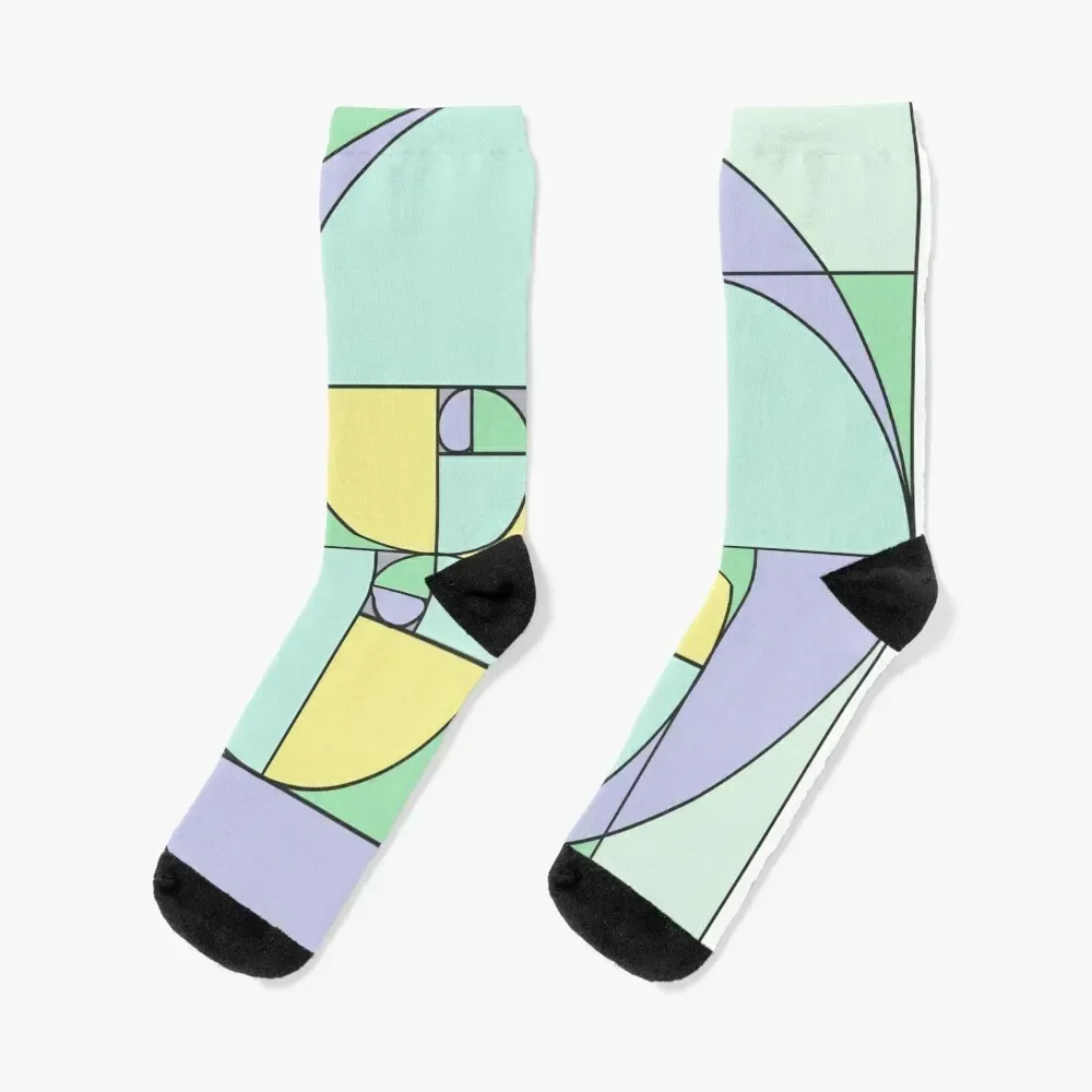 Geometric Fibonacci Socks funny gifts sports and leisure basketball Non-slip Ladies Socks Men's