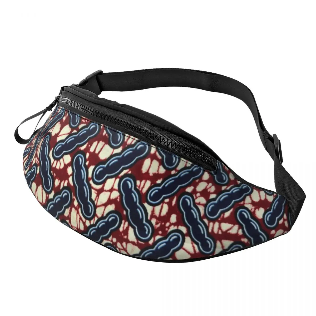 Custom Geometric African Ethnic Tribal Ankara Pattern Fanny Pack for Men Women Crossbody Waist Bag Hiking Phone Money Pouch