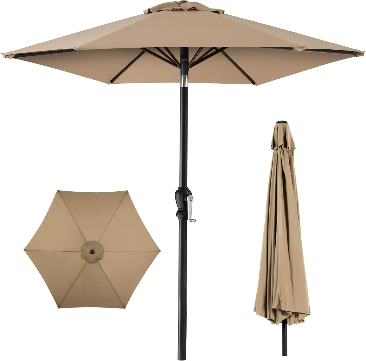 

10ft Outdoor Patio Umbrella with Crank, Tilt, and Push Button for Easy Use