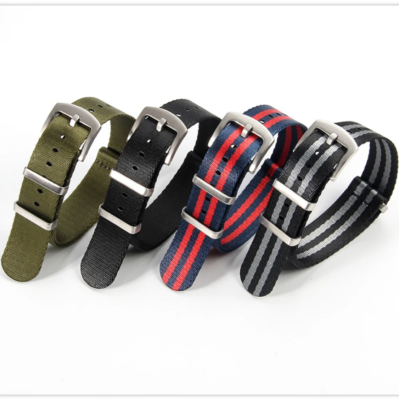 Nylon Canvas Watch Strap for Omega Seahorse Rudder Hamilton Comas Soft Comfortable Waterproof Sweat-Proof Watchband 22mm